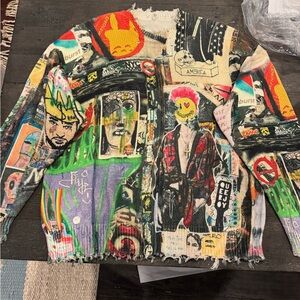 R13 Multicolor Graphic Knit Sweater